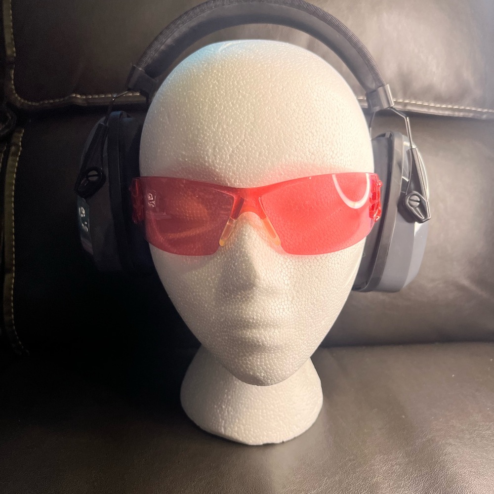 EARMUFF EYE PROTECTION HEADPHONES & GLASSES SHOOTING RANGE NOISE REDUCTION